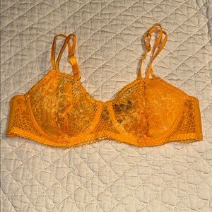 Adore Me Orange Lace Underwire Bra